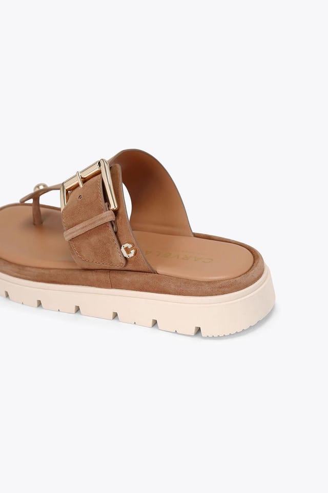 Carvela Carvela Women's 'Pavilion T Bar Mule' Suede Sandals in Brown - 3