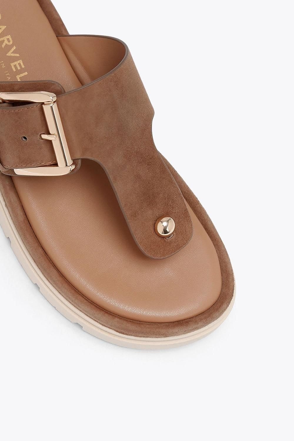 Carvela Carvela Women's 'Pavilion T Bar Mule' Suede Sandals in Brown - 4
