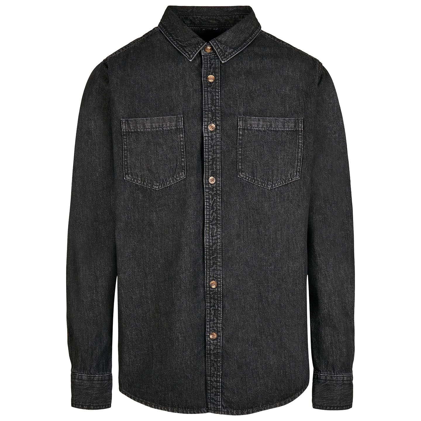 Build Your Brand Build Your Brand Men's Denim Shirt in Black - 2