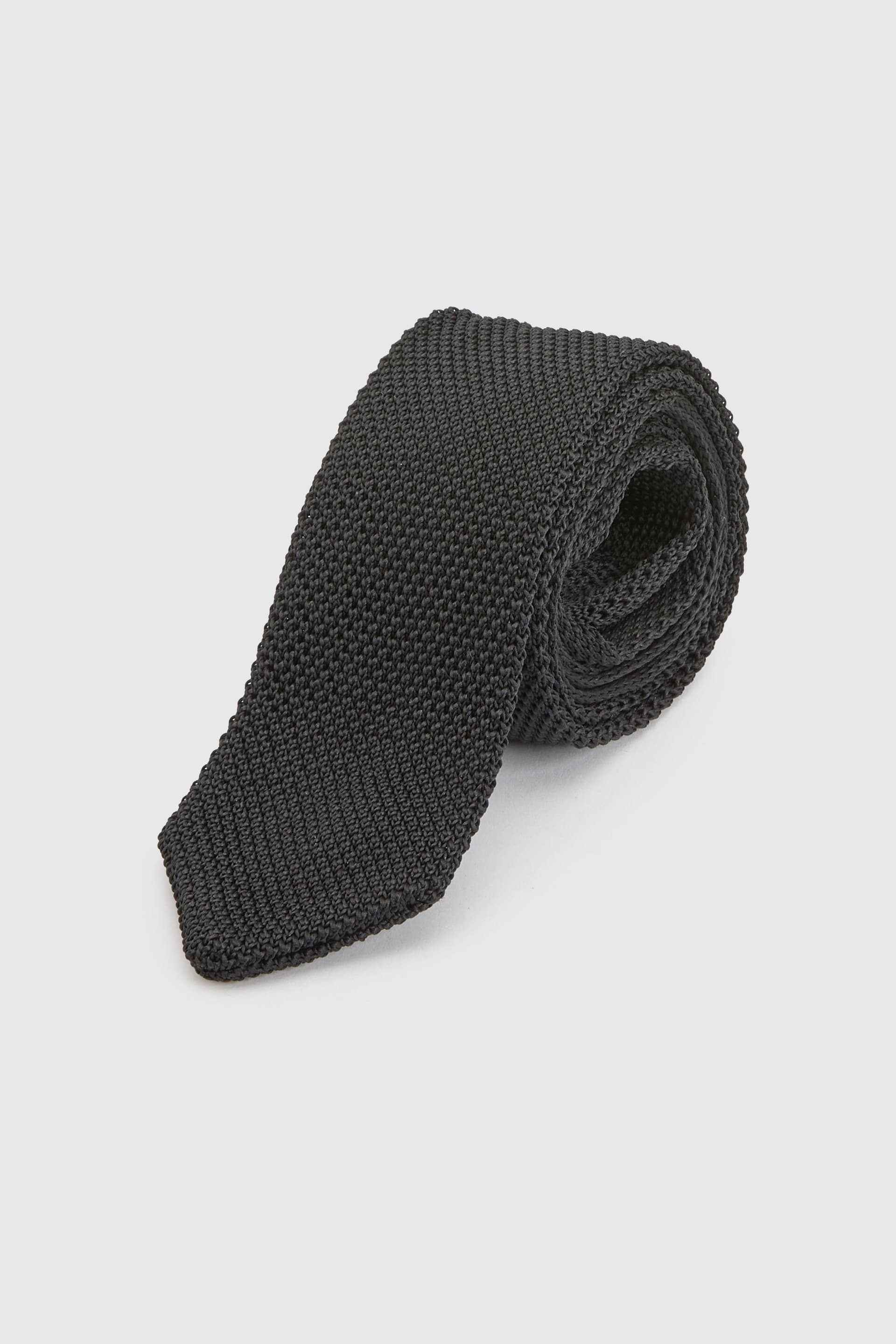 Burton Burton Men's Black Slim Knit Tie