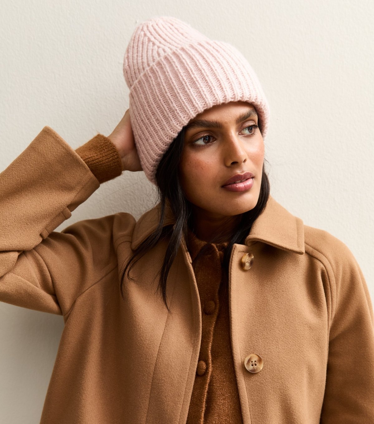 New Look Pink Ribbed Knit Beanie New Look - 2