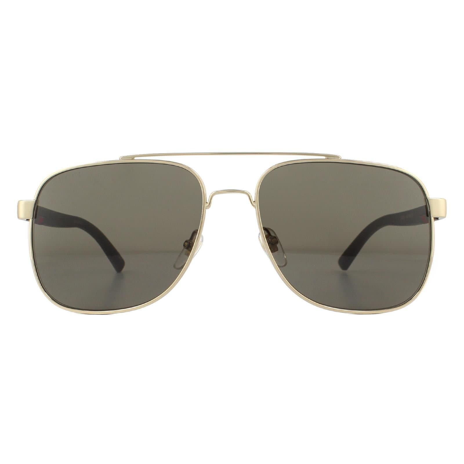 Gucci Gucci Men's Aviator Gold Brown Sunglasses