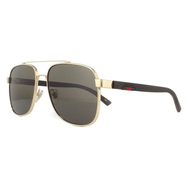 Gucci Gucci Men's Aviator Gold Brown Sunglasses - 2