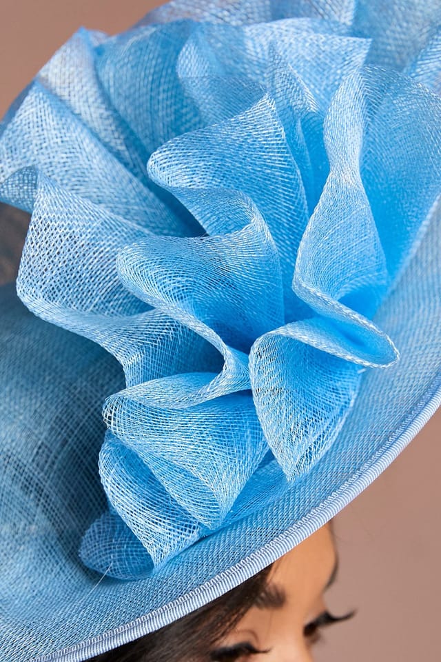 Coast Coast Women's Lisa Tan Side Facing Ruffle Fascinator in Light Blue - 3