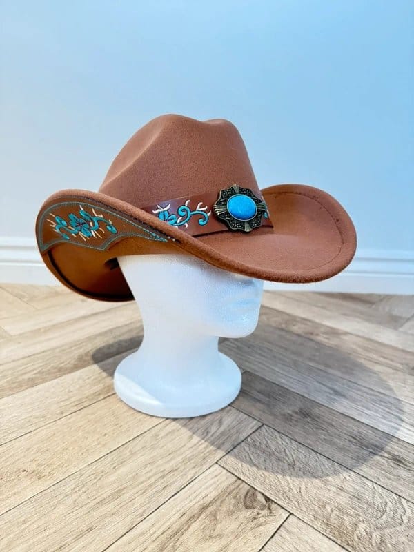 Western Cowboy Hat - Light Brown - 1