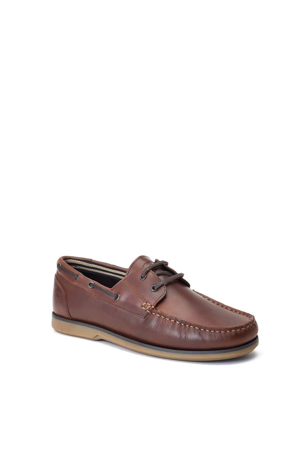 Base London Base London Brown Leather Boat Shoe