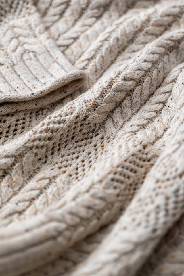 Lily & Me Lily & Me Women's Elspeth Cable Knit Boxy Fit High neck Jumper with Pointelle detailing in Ecru - 2