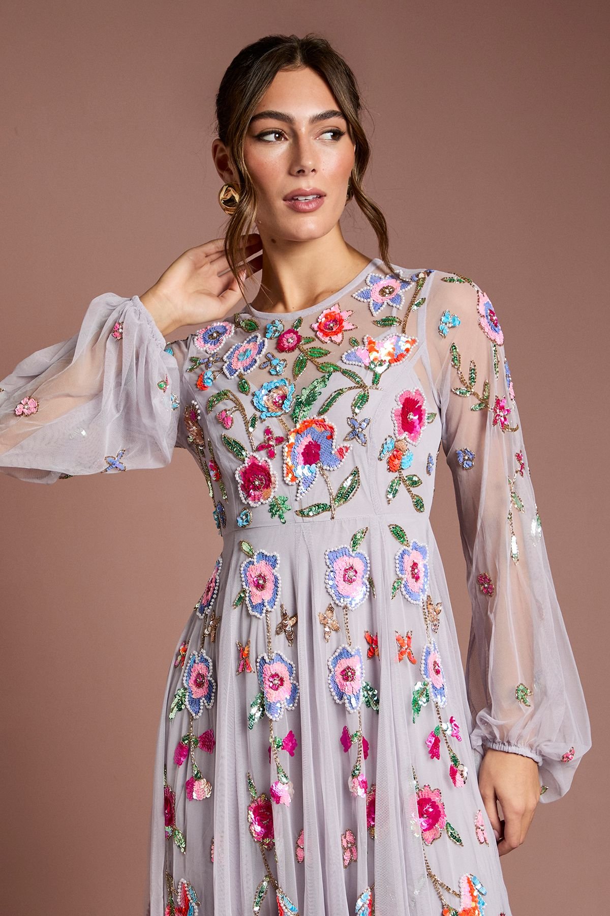 Coast Coast Women's Embellished Chiffon Maxi Dress in Lilac - 4