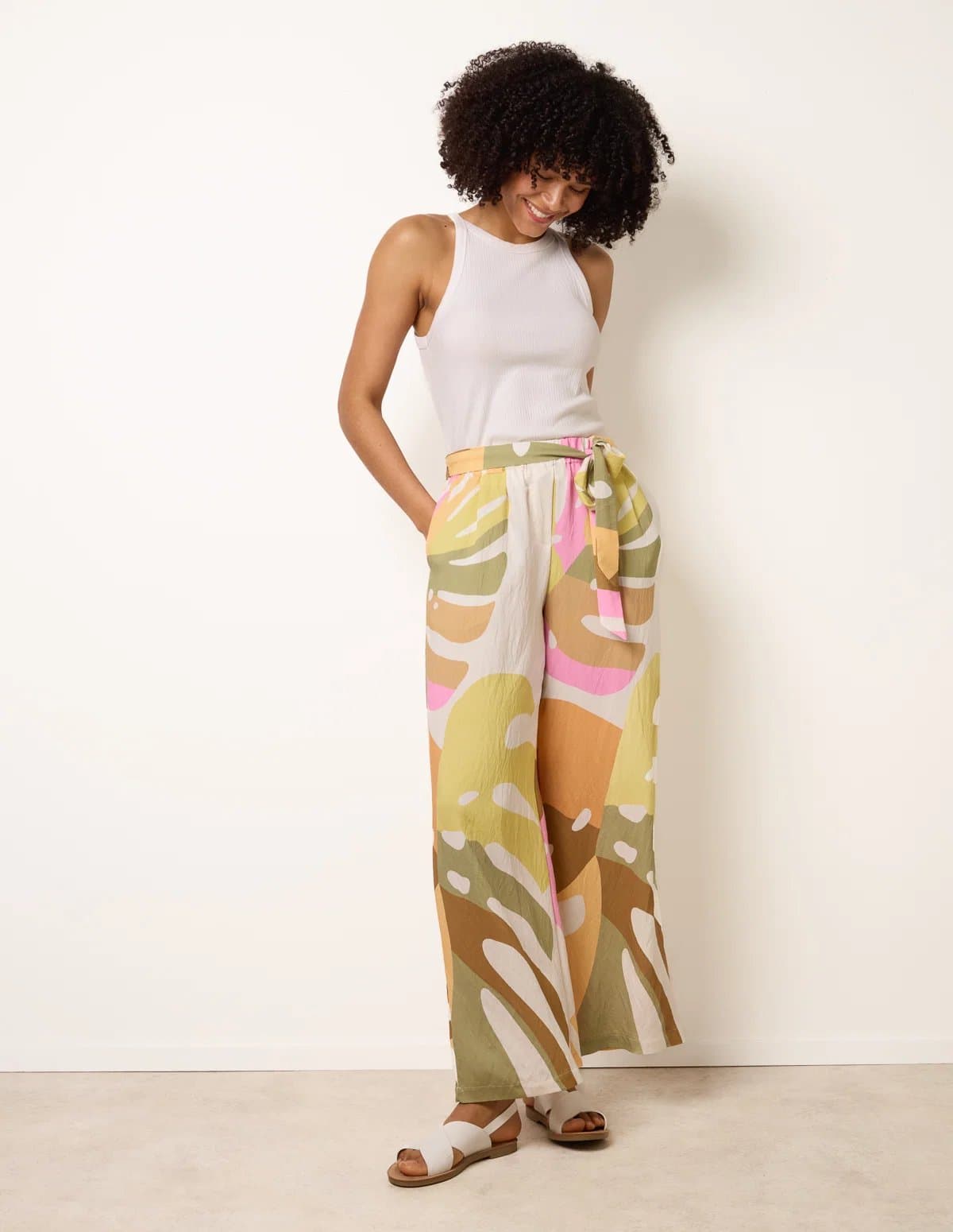 Blue Vanilla Paper Bag Wide Leg Trousers