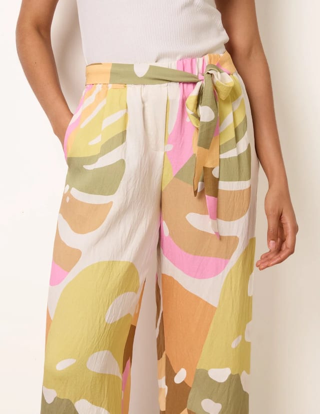 Blue Vanilla Paper Bag Wide Leg Trousers - 3
