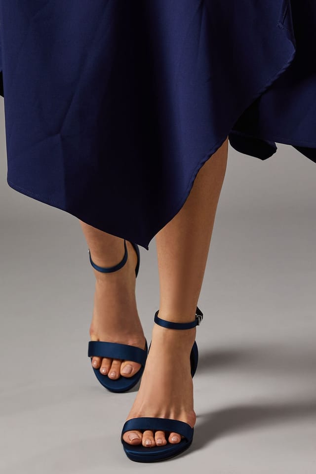 Coast Coast Women's Talia Satin Platform High Heel Sandals in Navy - 2