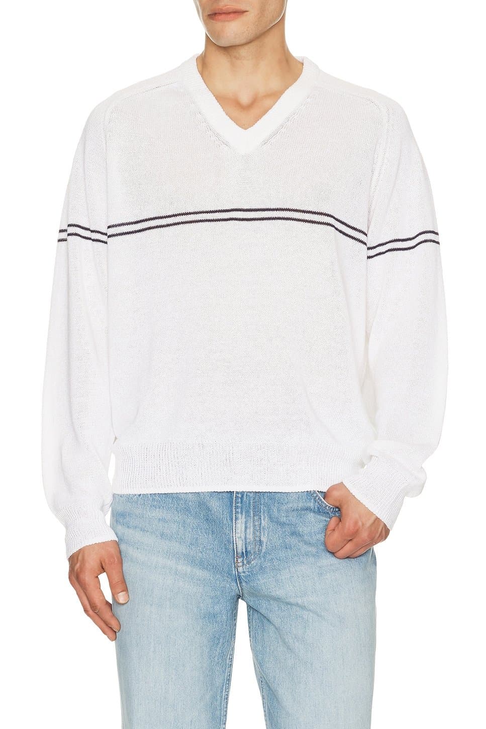 revolve V Neck Striped Sweater