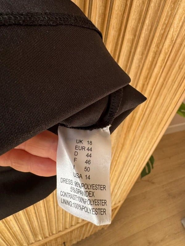 Gina Benotti Gina Bacconi Black Floral Chiffon Overlay Dress – Occasion / Wedding Guest UK 18