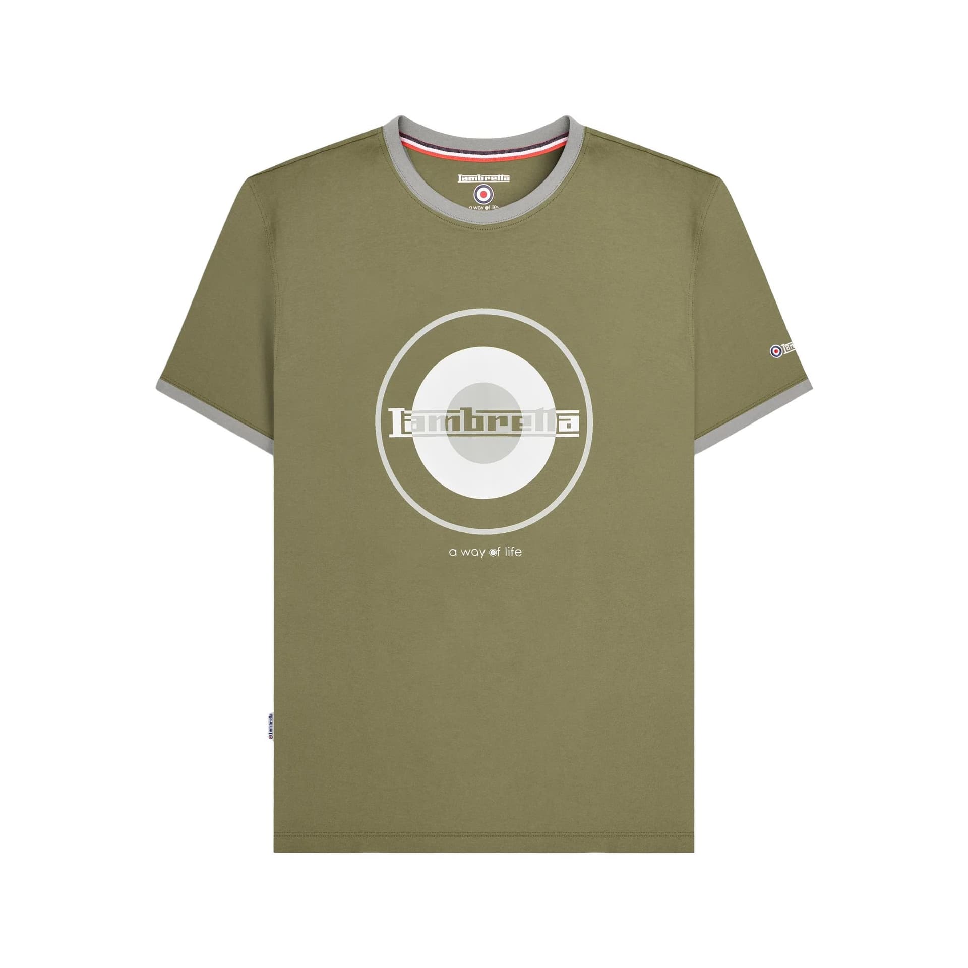 Lambretta Lambretta Men's Target Ringer T-Shirt in Khaki