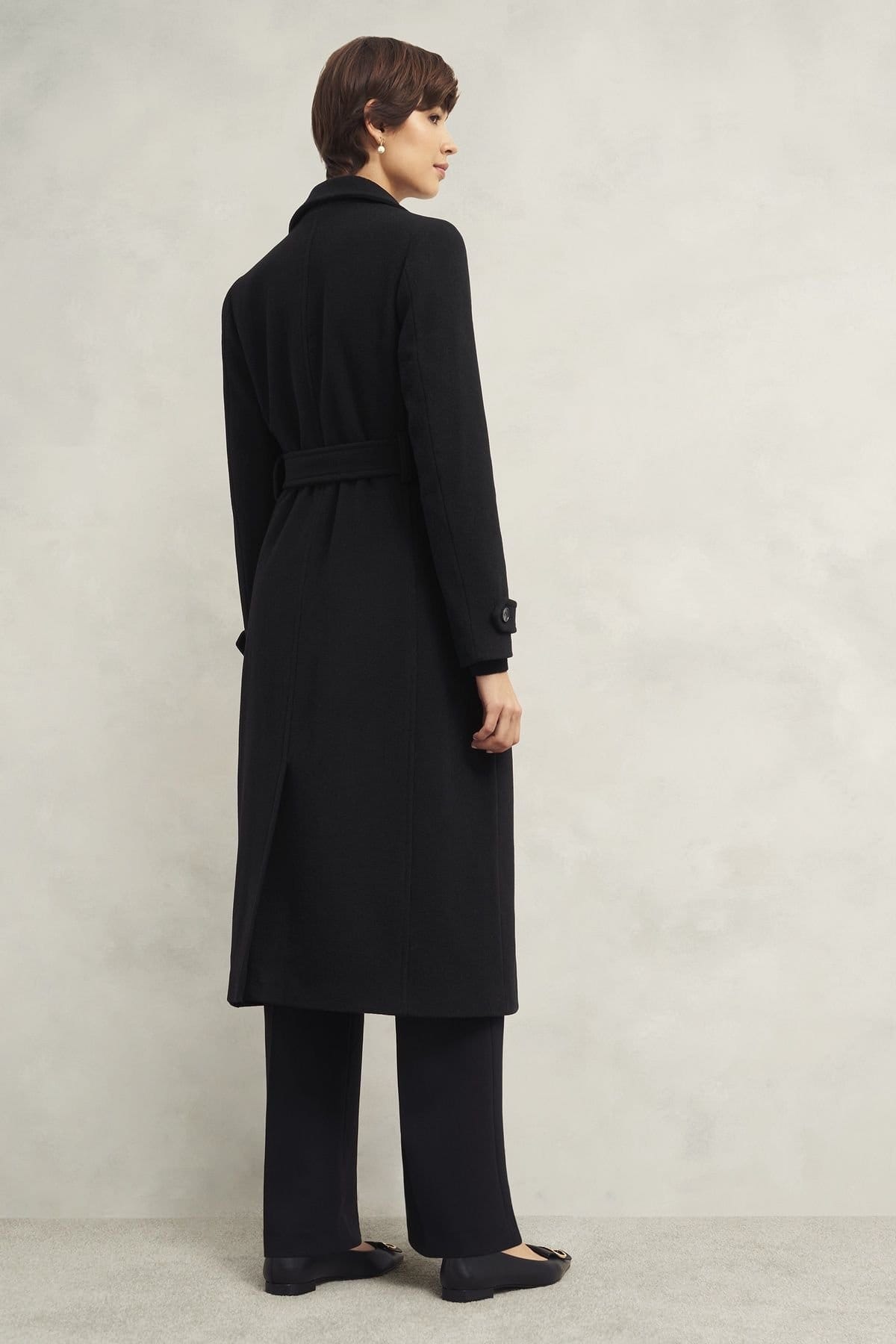 Hobbs London Hobbs London Women's Yasmina Tailored Midi Wrap Overcoat in Black - 4