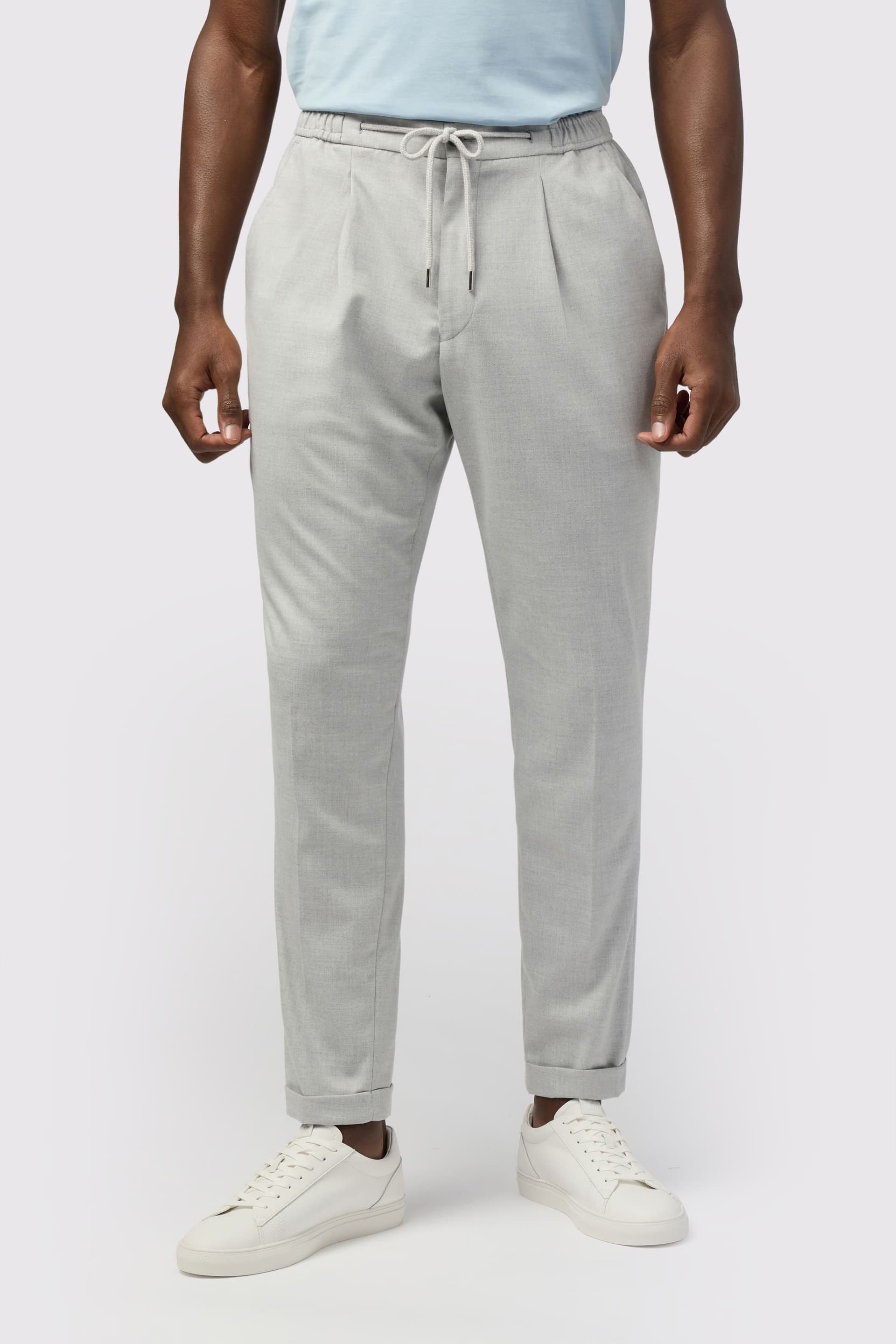 Melka Melka Men's Regular Suit Trousers in Silver