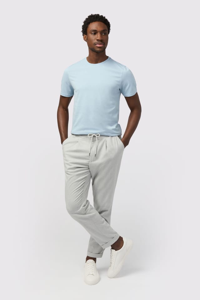 Melka Melka Men's Regular Suit Trousers in Silver - 2