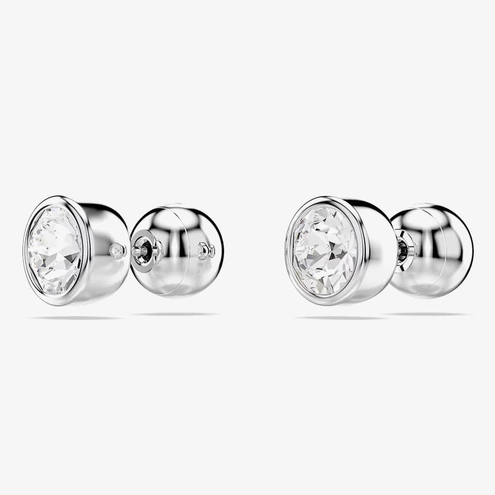 Swarovski Swarovski Women's Imber Rhodium Plated White Round Stud Earrings 5696073 in Silver - 3