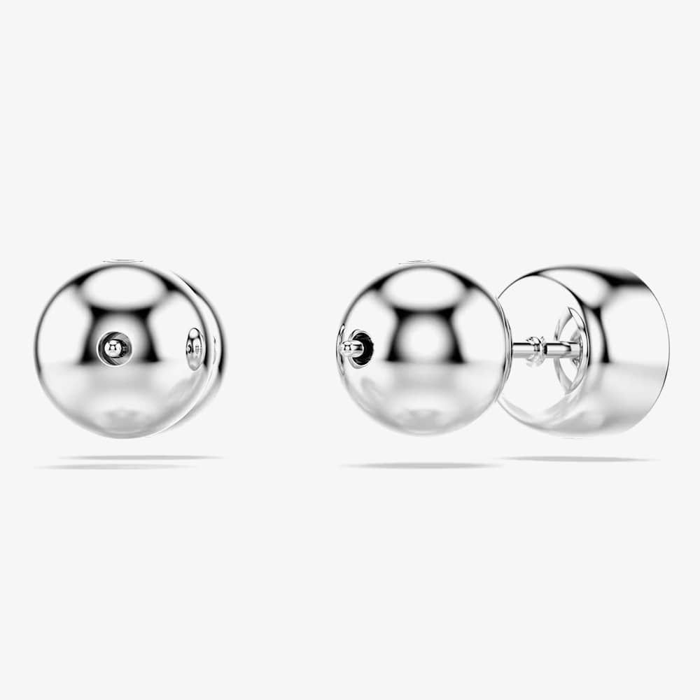Swarovski Swarovski Women's Imber Rhodium Plated White Round Stud Earrings 5696073 in Silver - 4