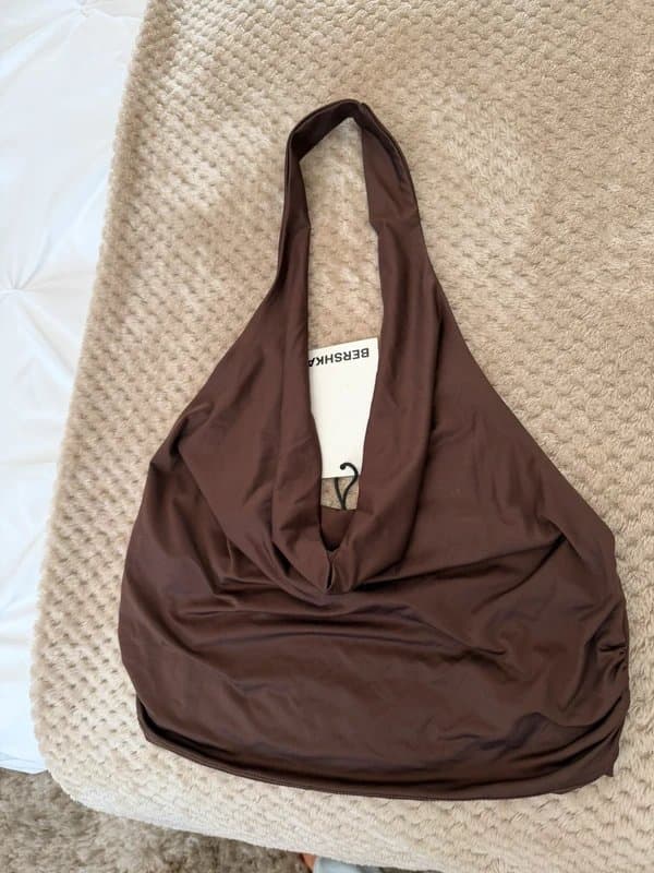 Bershka Bershka brown satin halter top size Small brand new