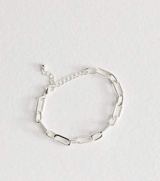 New Look Silver Tone Rectangular Link Bracelet New Look - 3