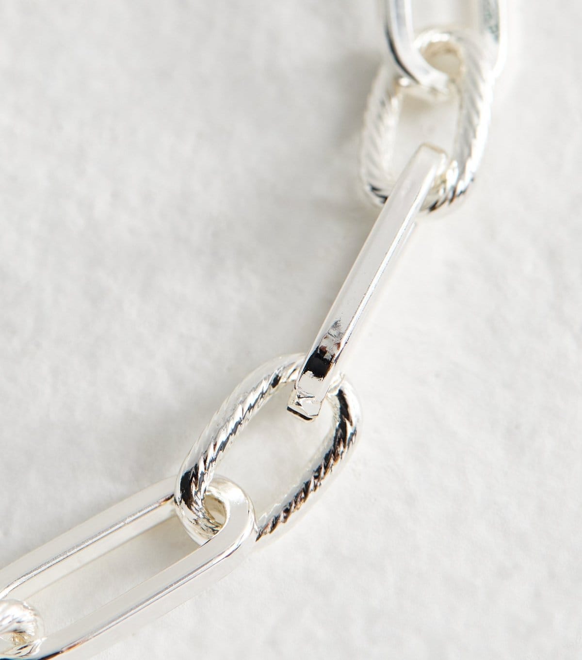 New Look Silver Tone Rectangular Link Bracelet New Look - 4