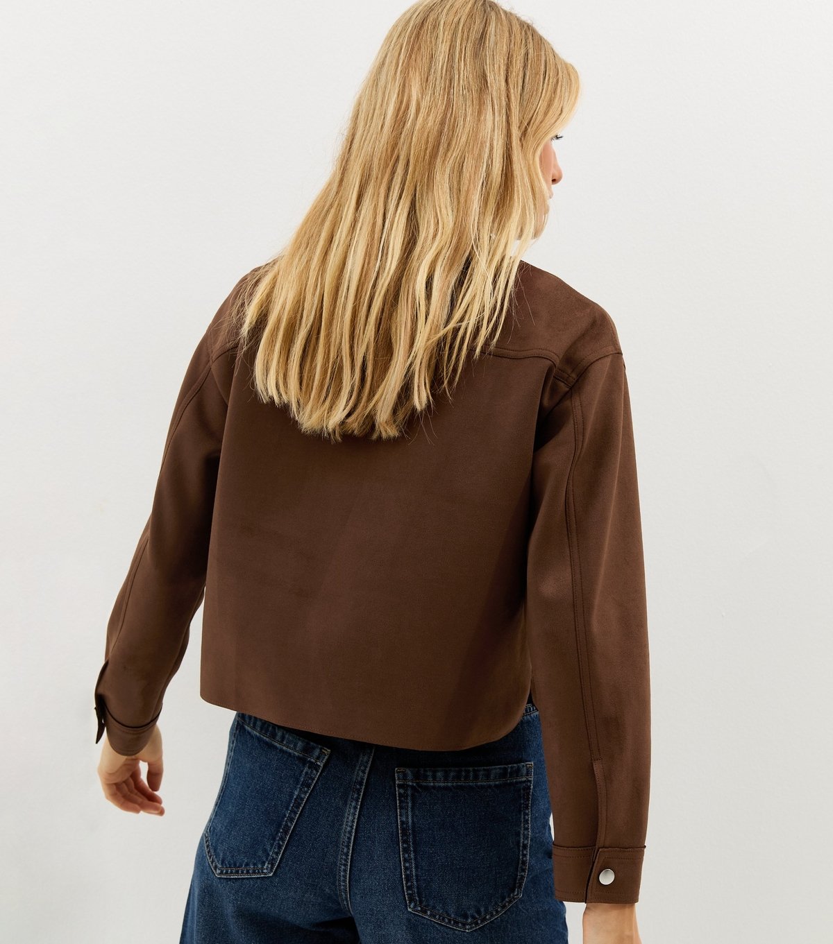 New Look Women's Dark Brown Faux Suede Boxy Shacket New Look - 4