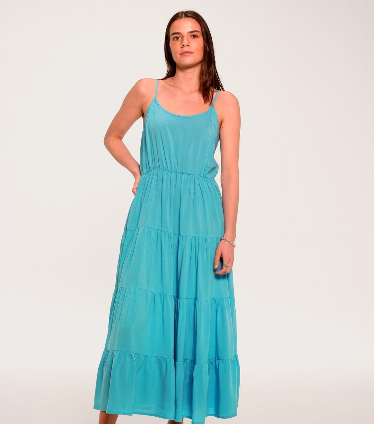 Sunshine Soul Women's Bright Blue Tiered Cami Midi Dress Sunshine Soul New Look