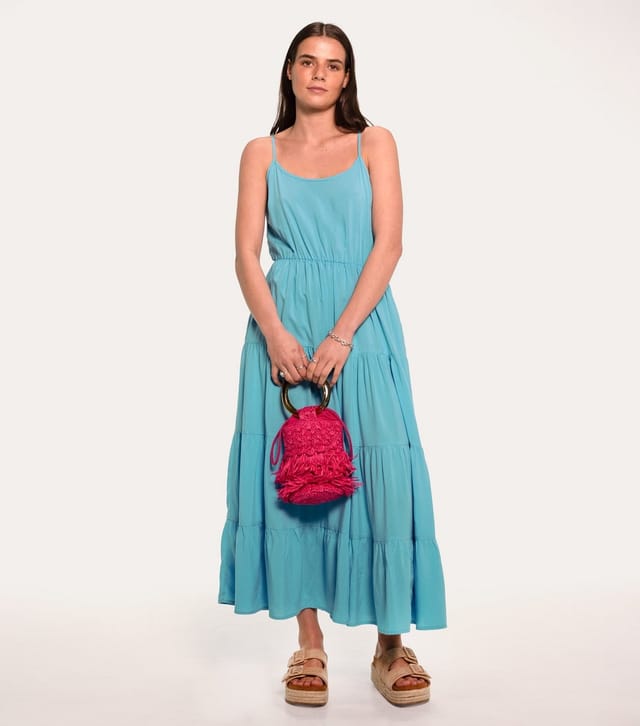 Sunshine Soul Women's Bright Blue Tiered Cami Midi Dress Sunshine Soul New Look - 2