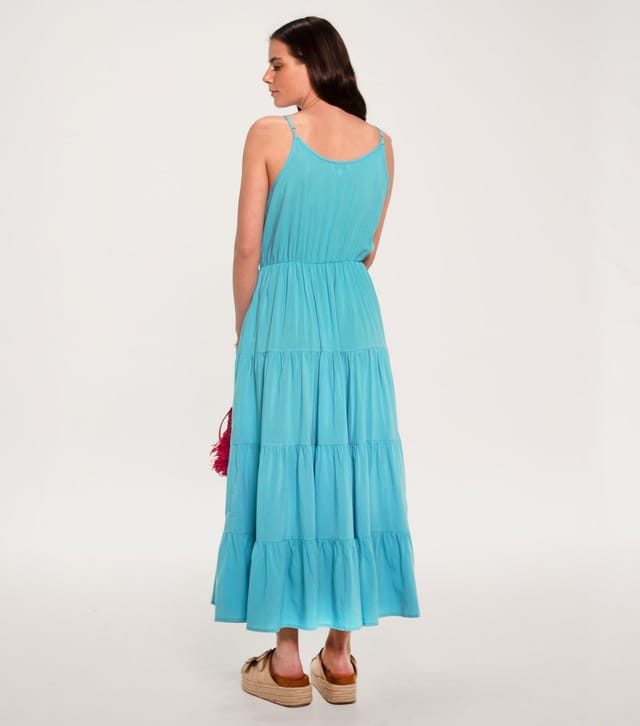 Sunshine Soul Women's Bright Blue Tiered Cami Midi Dress Sunshine Soul New Look - 3