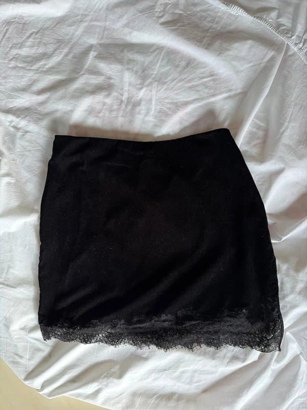 Topshop Velvet lace mini skirt