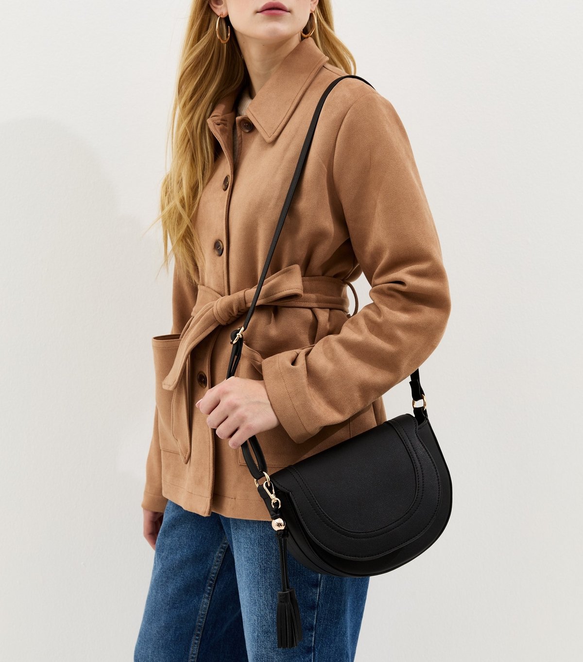 New Look Black Faux Leather Saddle Crossbody Bag New Look - 2