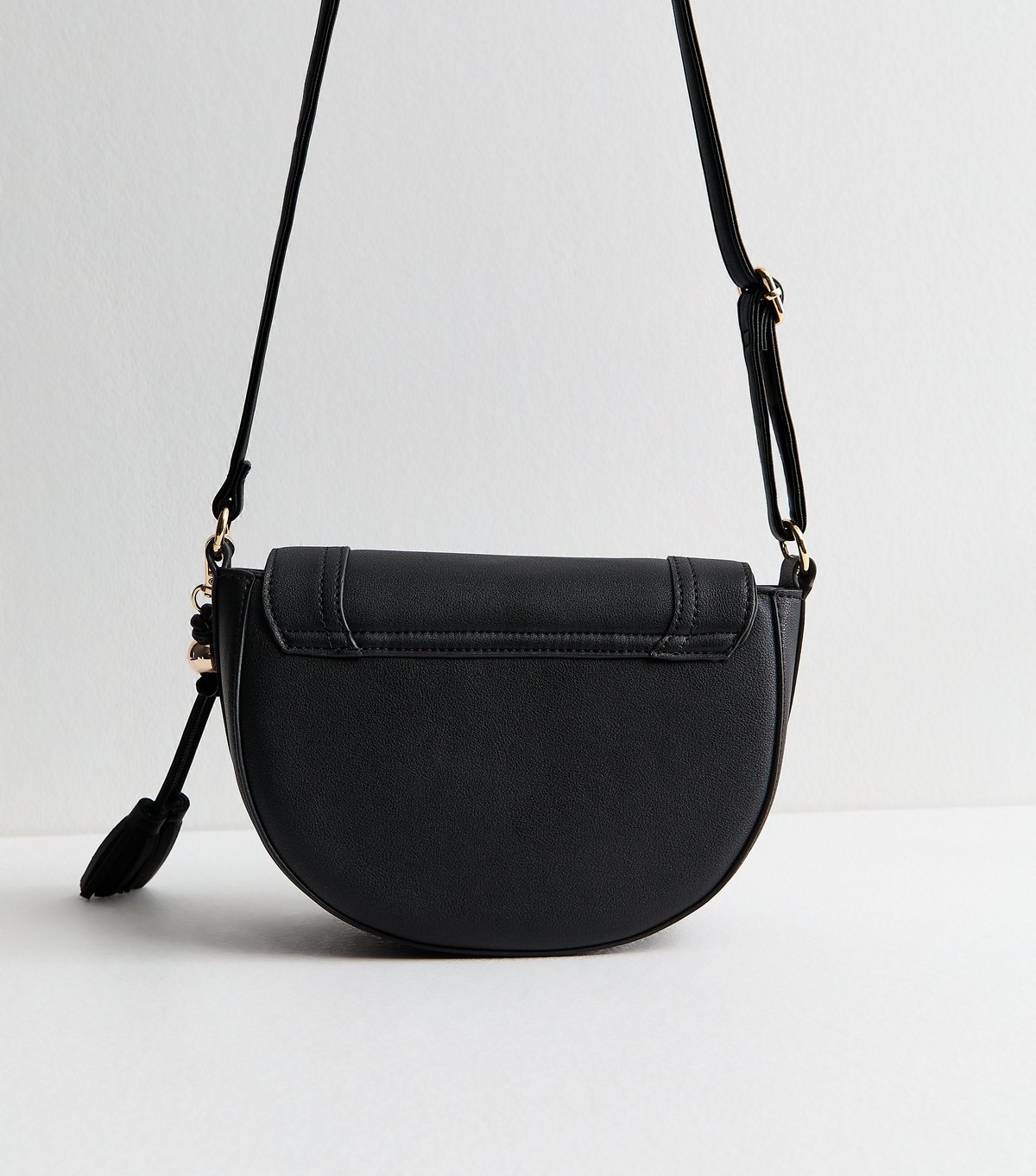 New Look Black Faux Leather Saddle Crossbody Bag New Look - 4