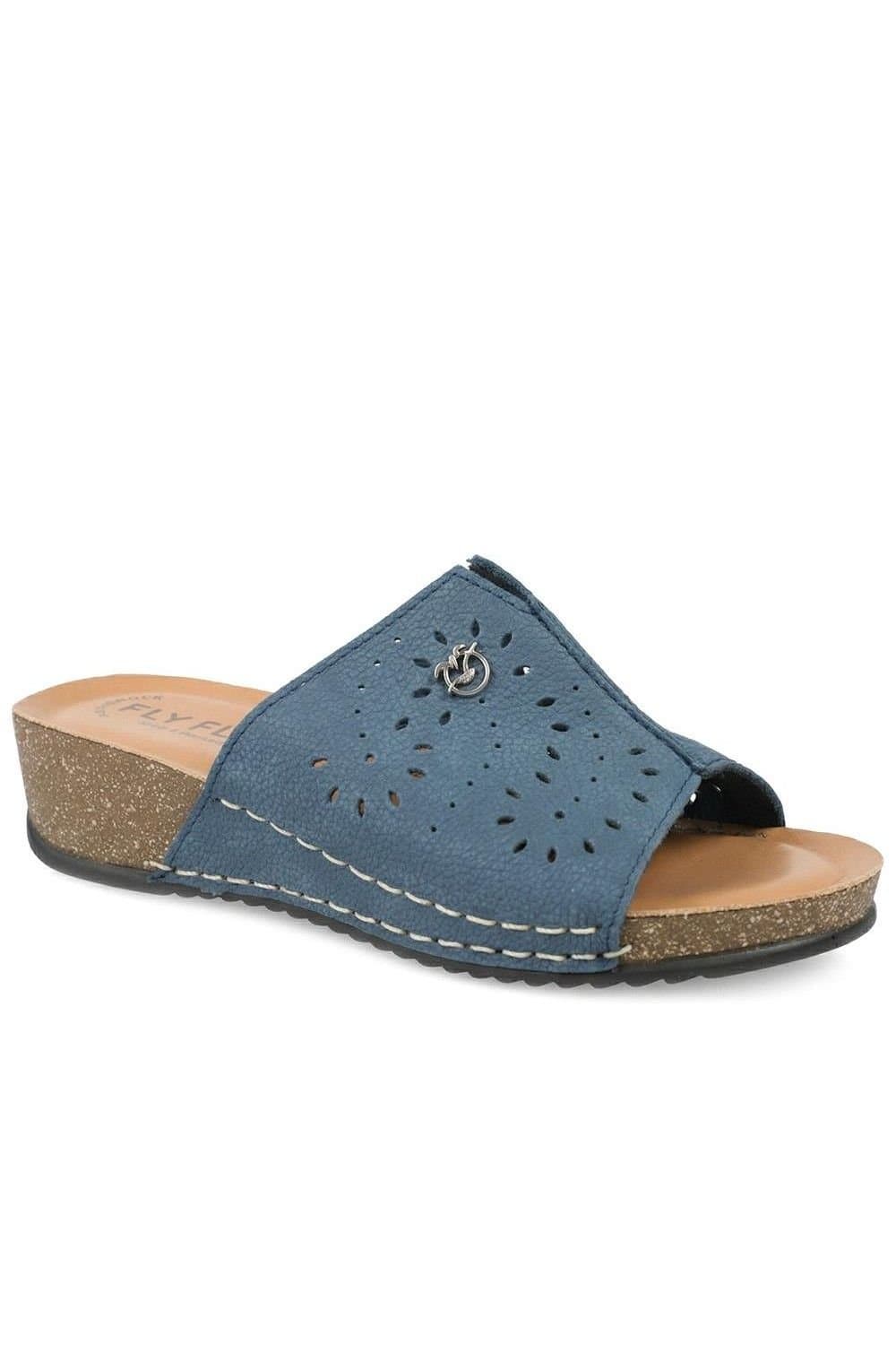 Fly Flot Fly Flot Women's Flyflot Leather Mule Sandals in Blue