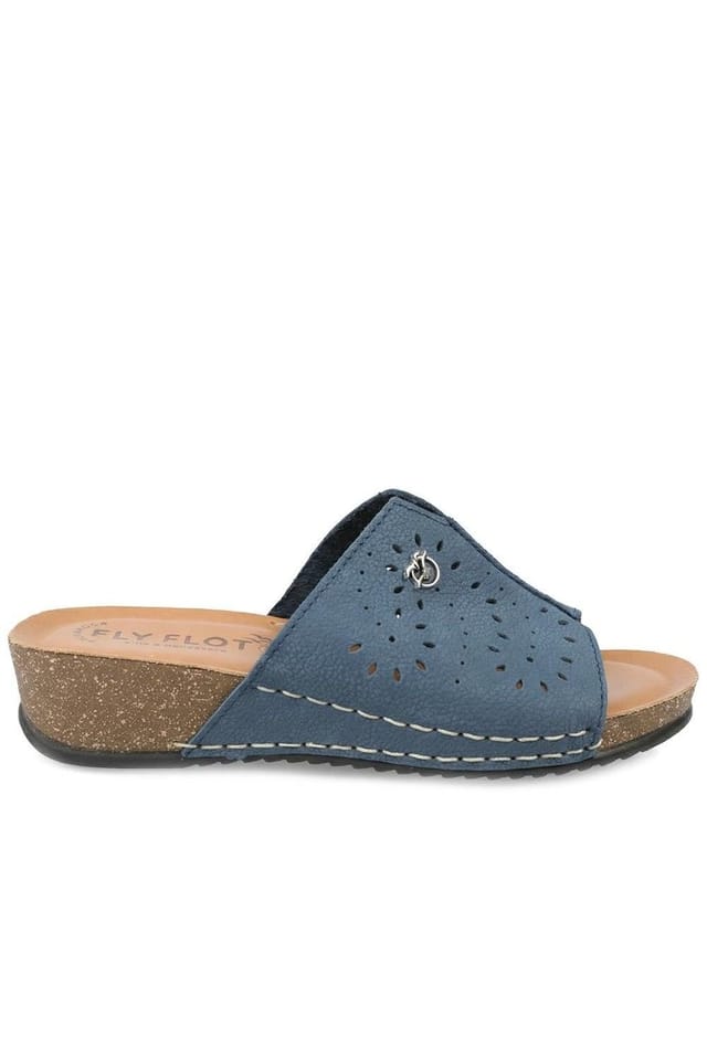 Fly Flot Fly Flot Women's Flyflot Leather Mule Sandals in Blue - 2