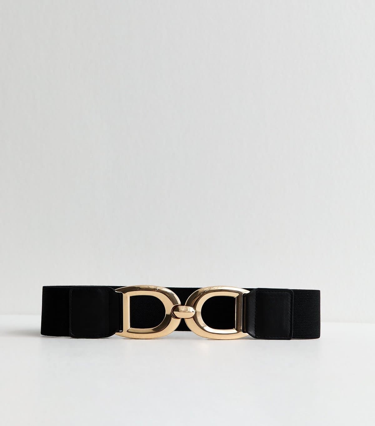 New Look New Look Black Stretchy Double Buckle Belt