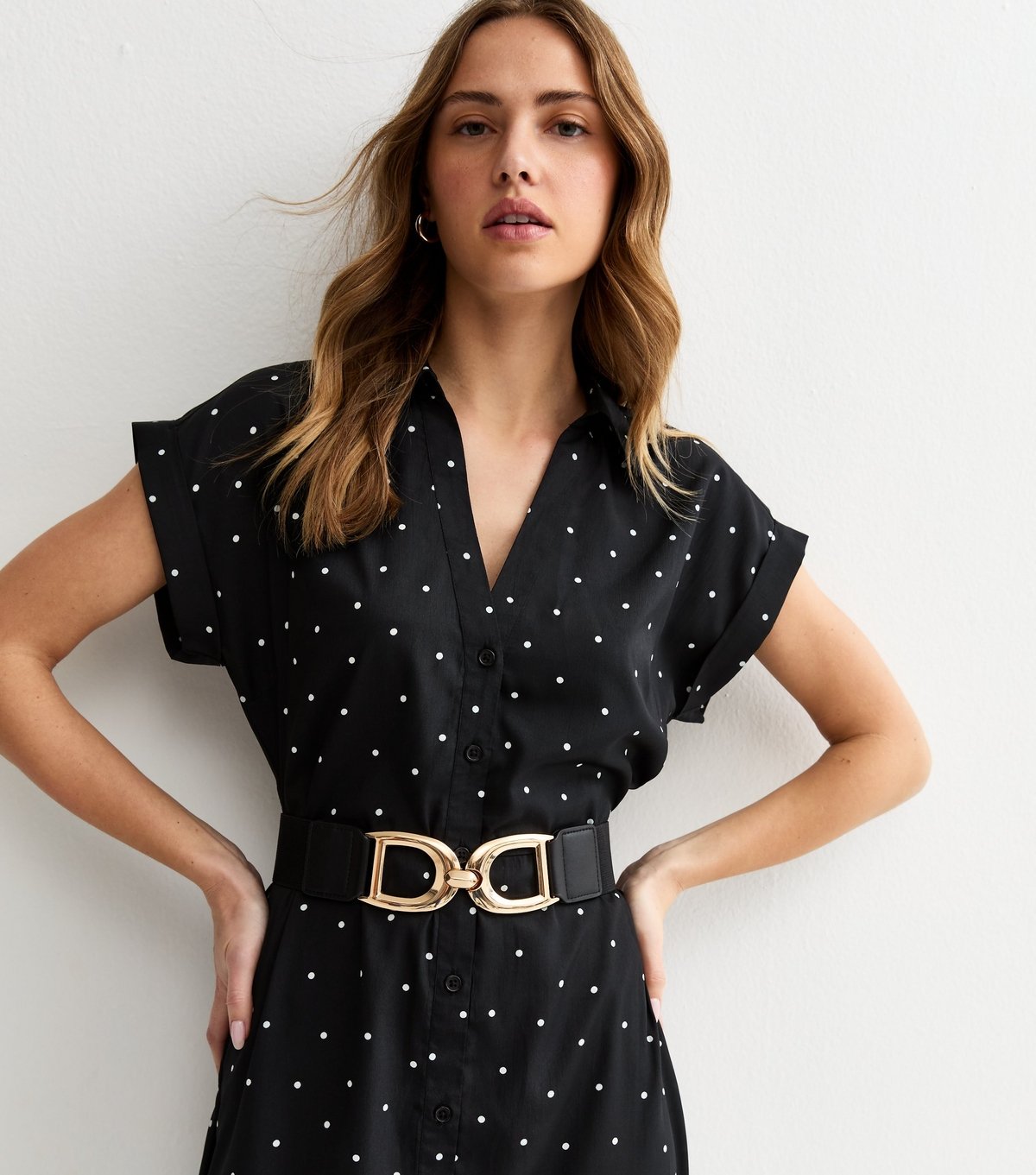 New Look Black Stretchy Double Buckle Waist Belt New Look - 2