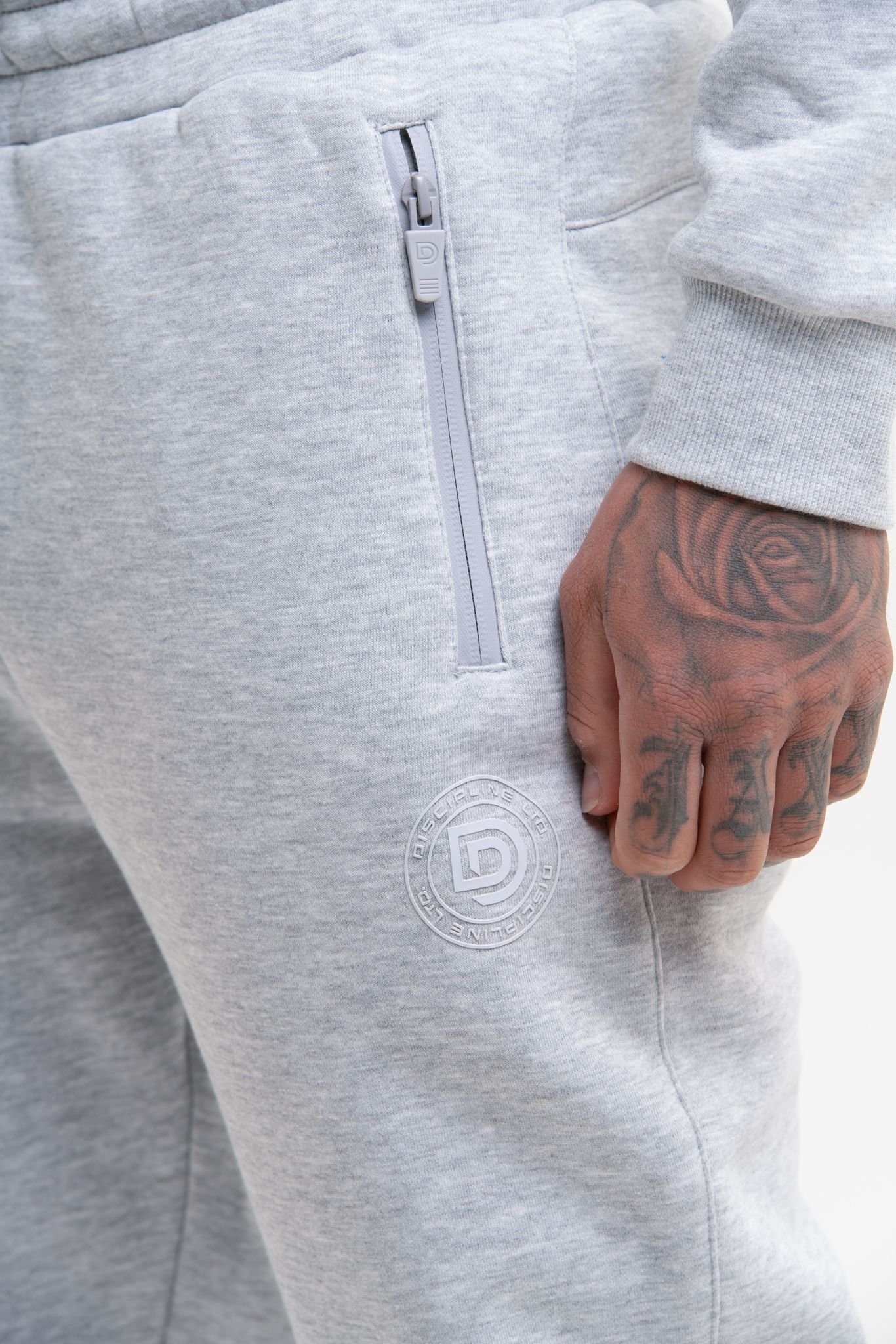 Discipline 365 Discipline 365 Men's Discipline Slim Fit Joggers with Cuff Detail & Pockets in Grey - 2