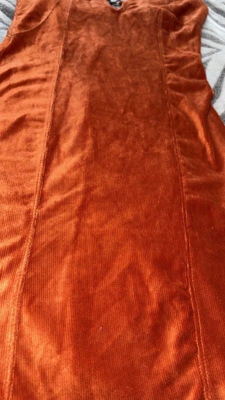 Bershka Bershka rust velvet halter mini dress (XS)