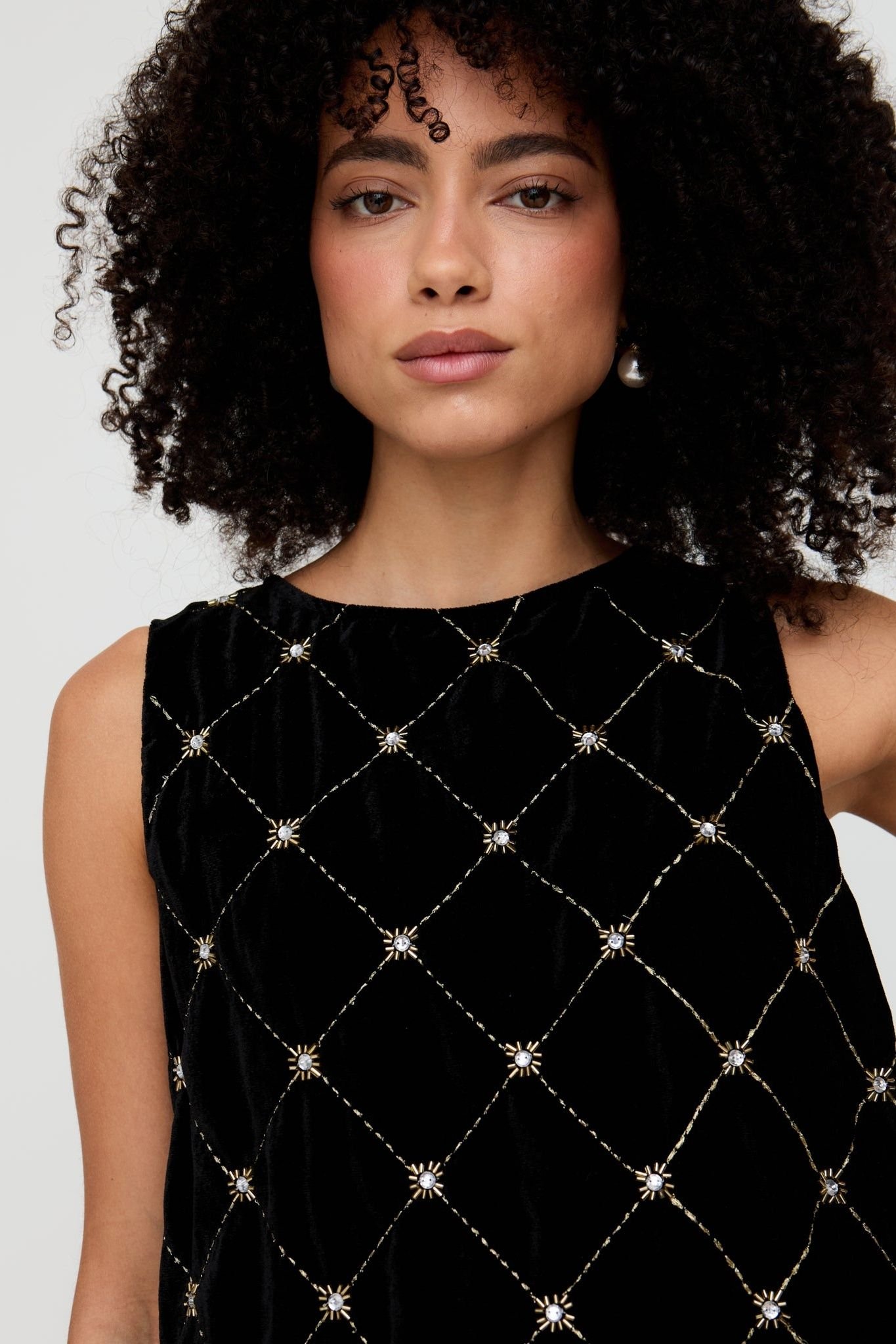 Lily and Lionel Lily and Lionel Women's Chiva Beaded Velvet Top In Black - 2