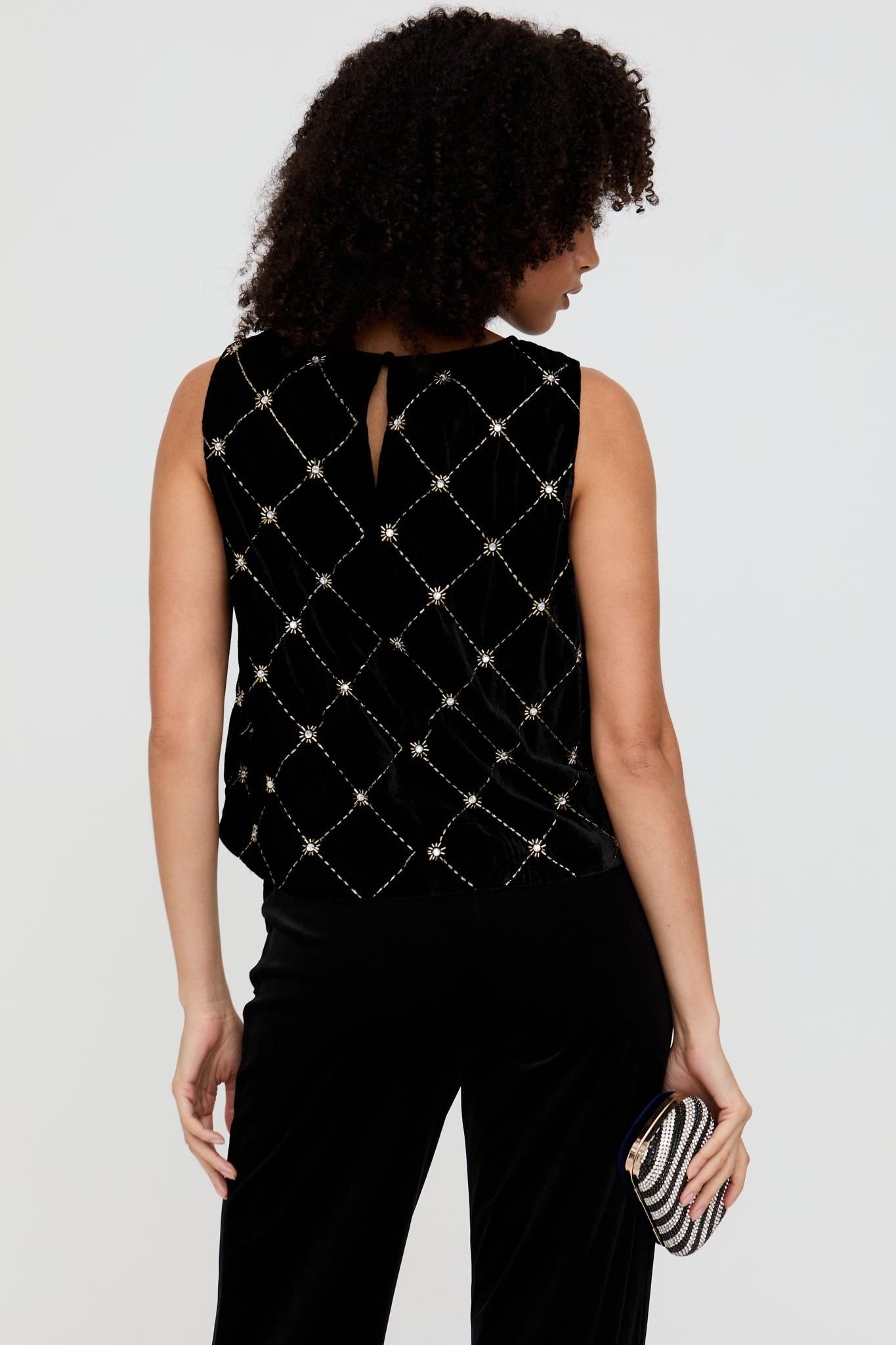 Lily and Lionel Lily and Lionel Women's Chiva Beaded Velvet Top In Black - 4