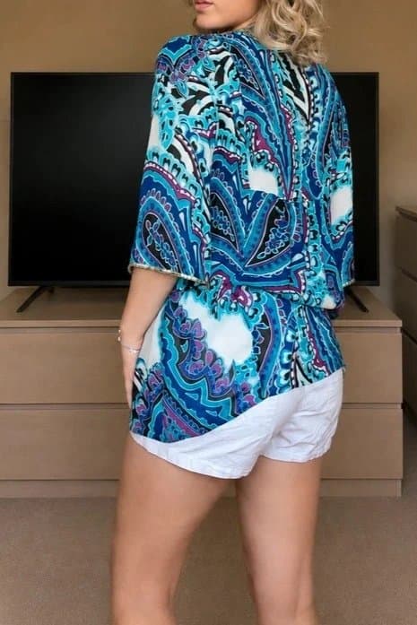 Monsoon Monsoon Silk Paisley Embellished Tunic Top UK 14
