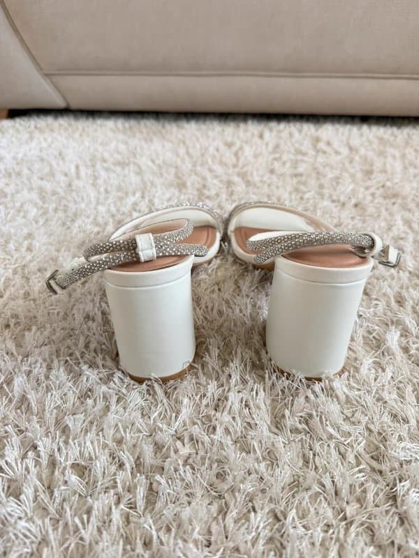 New Look New Look - White embellished strappy heels size 5