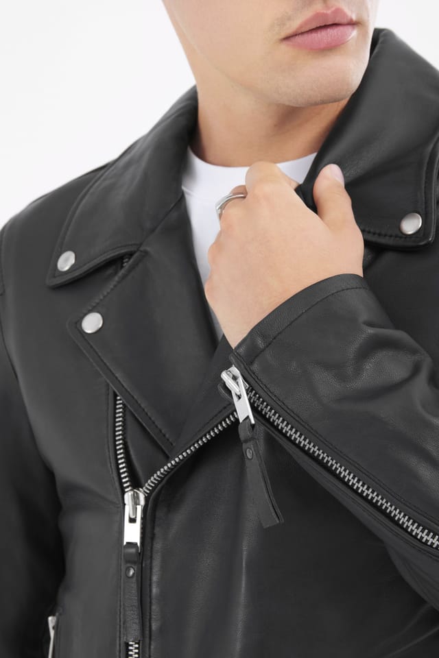 Bolongaro Trevor Bolongaro Trevor Men's Real Leather Louis Biker Jacket in Black - 2