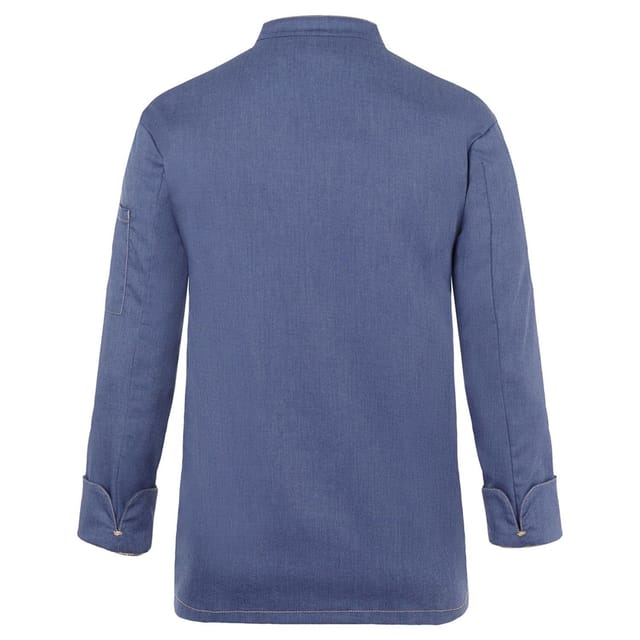 Karlowsky Karlowsky Men's Kochjacke Denim Look Chef Jacket in Blue - 2