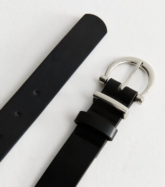 New Look Black Faux Leather Buckled Belt New Look - 3