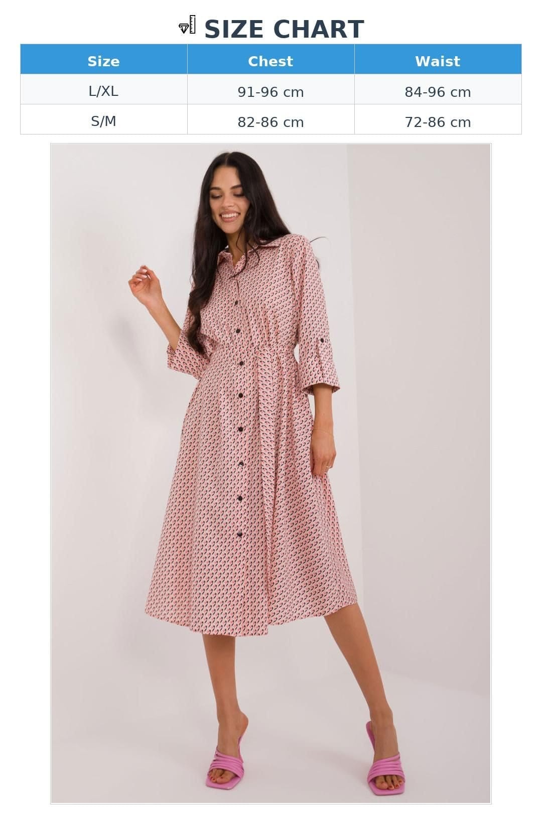 Love Lace Love Lace Women's Midi Shirt Dress with Tie Belt in Pink - 4