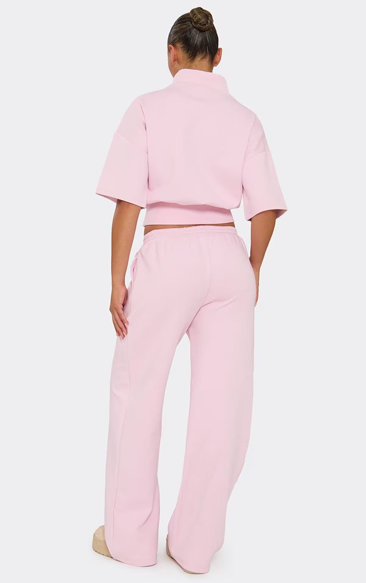 EGO Mid Rise Straight Leg Jogger In Pink Interlock., Women's Size UK 8