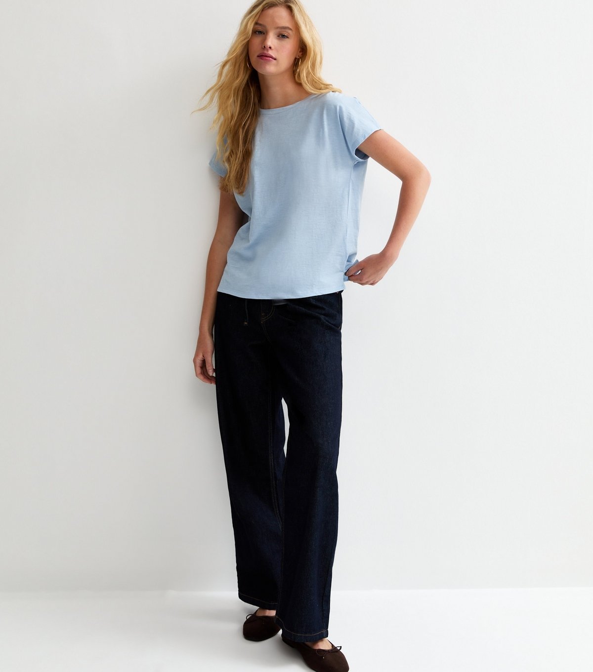 New Look Women's Light Blue Grown On Sleeve T-Shirt New Look - 3