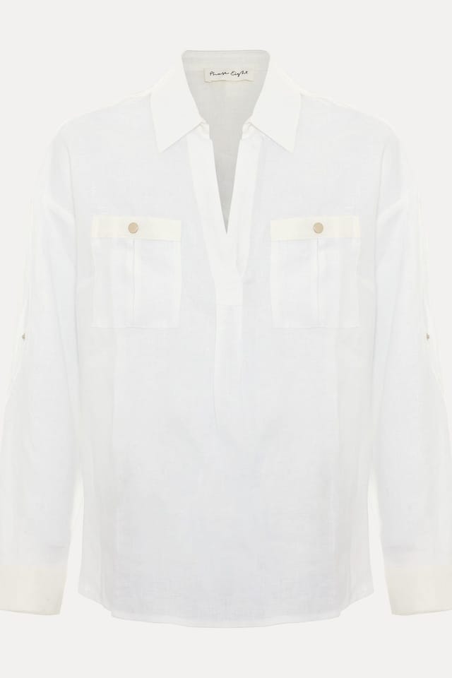 Phase Eight Phase Eight Women's Arla Linen Shirt in White - 2